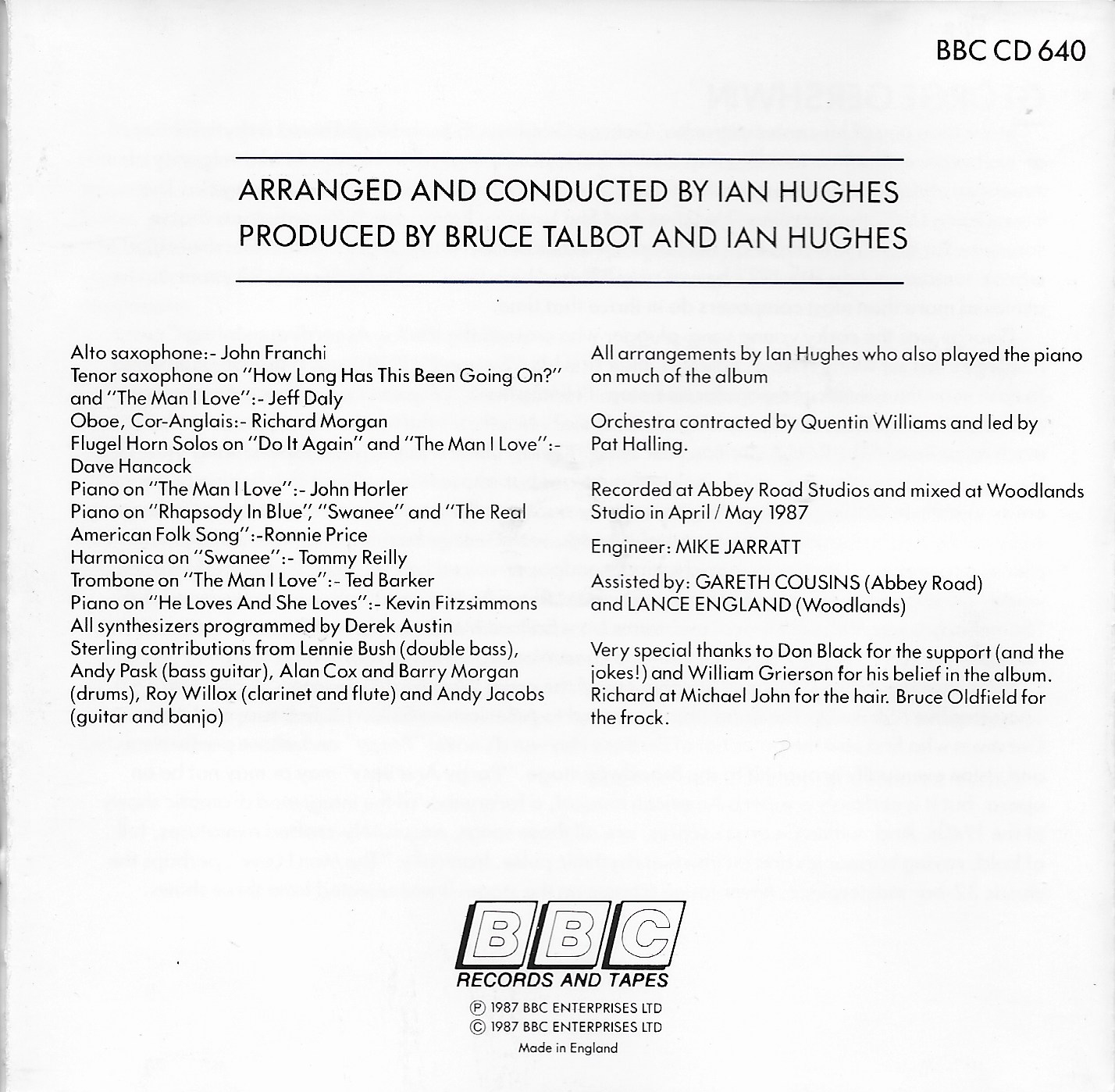 Middle of cover of BBCCD640